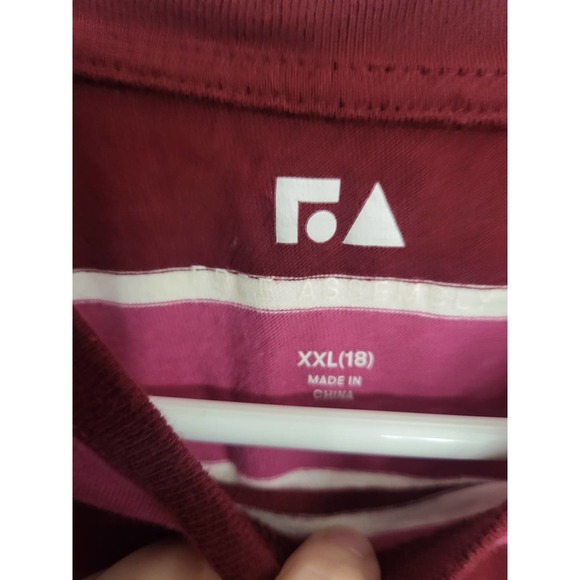Free Assembly Maroon & Pink Striped Long Sleeve Shirt - Size XL (18) - Picture 2 of 2